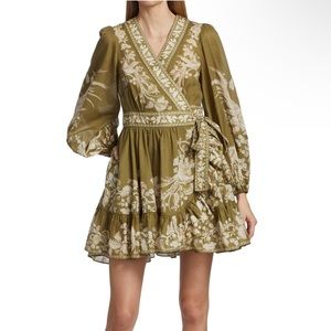 Zimmerman Anneke Floral Cotton Wrap Minidress